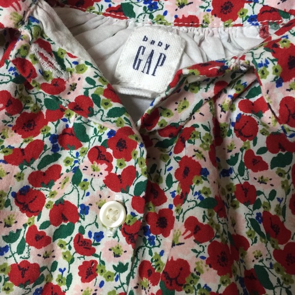 GAP red floral button down dress - Picture 2 of 2